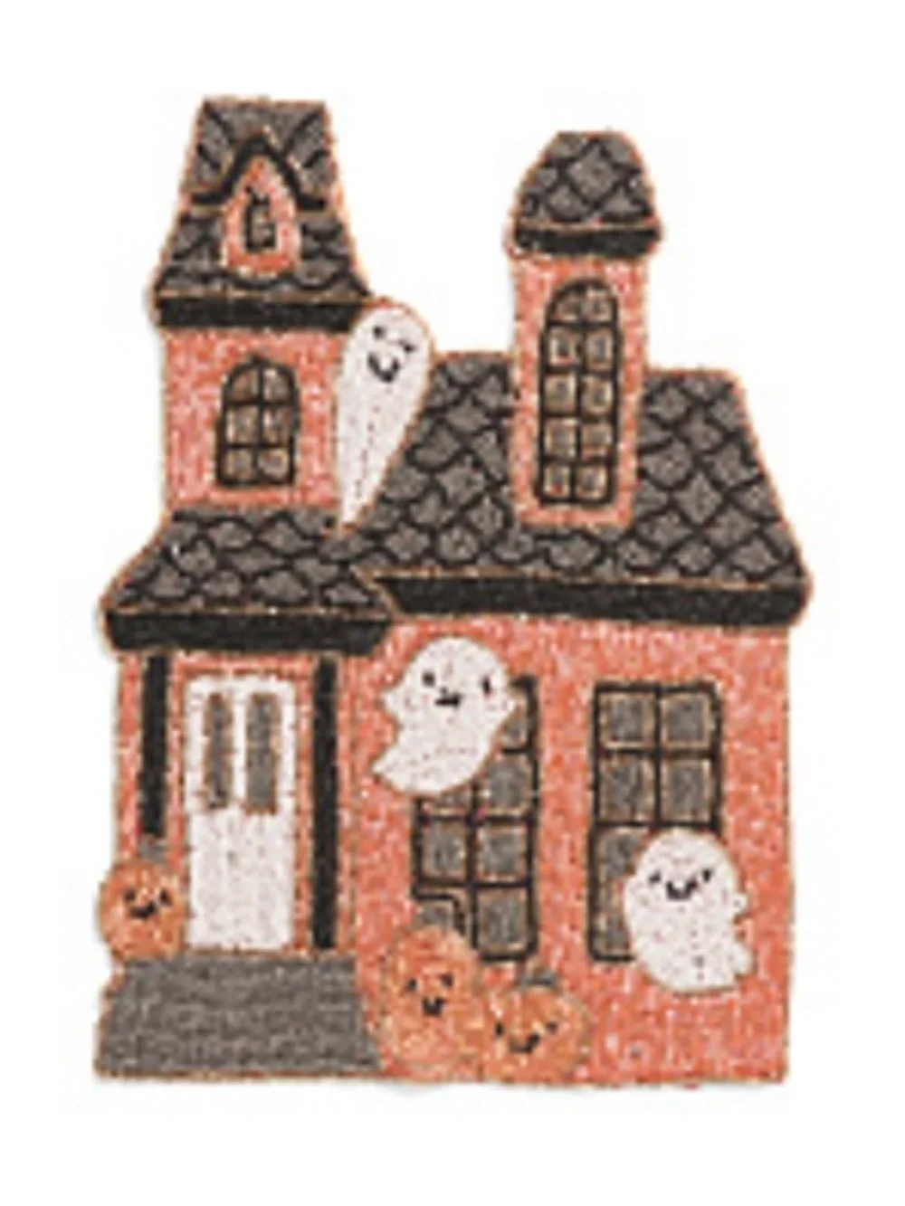 Haunted House Beaded placemat w silk bottom